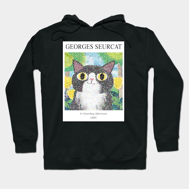 Georges Seurcat Gallery Cat Hoodie by Planet Cat Studio